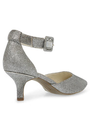 Fabulist Kitten Heel Pump in Silver Glitter - Anne Klein Silver