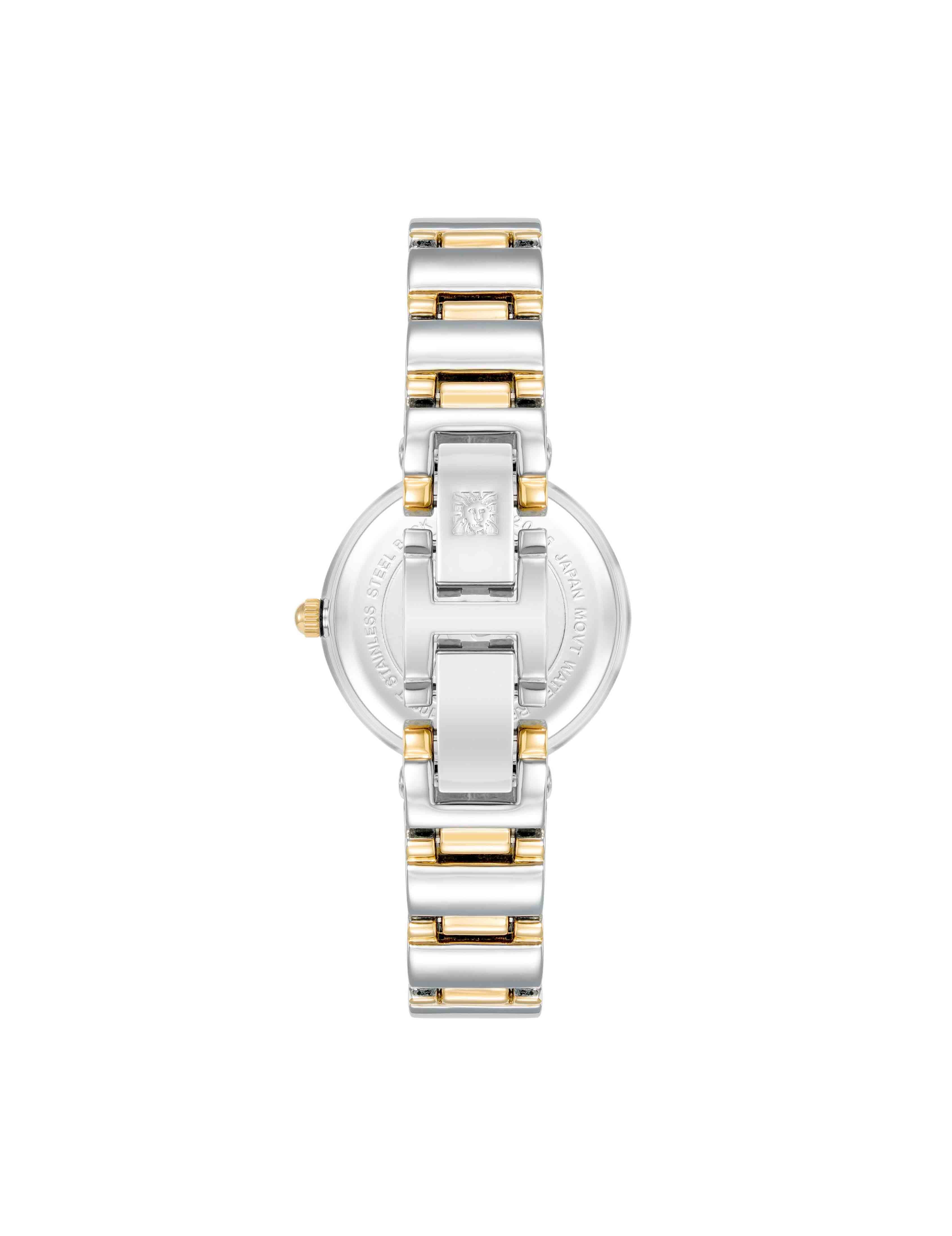 Diamond Accented Bracelet Watch - Anne Klein Black/Two-Tone
