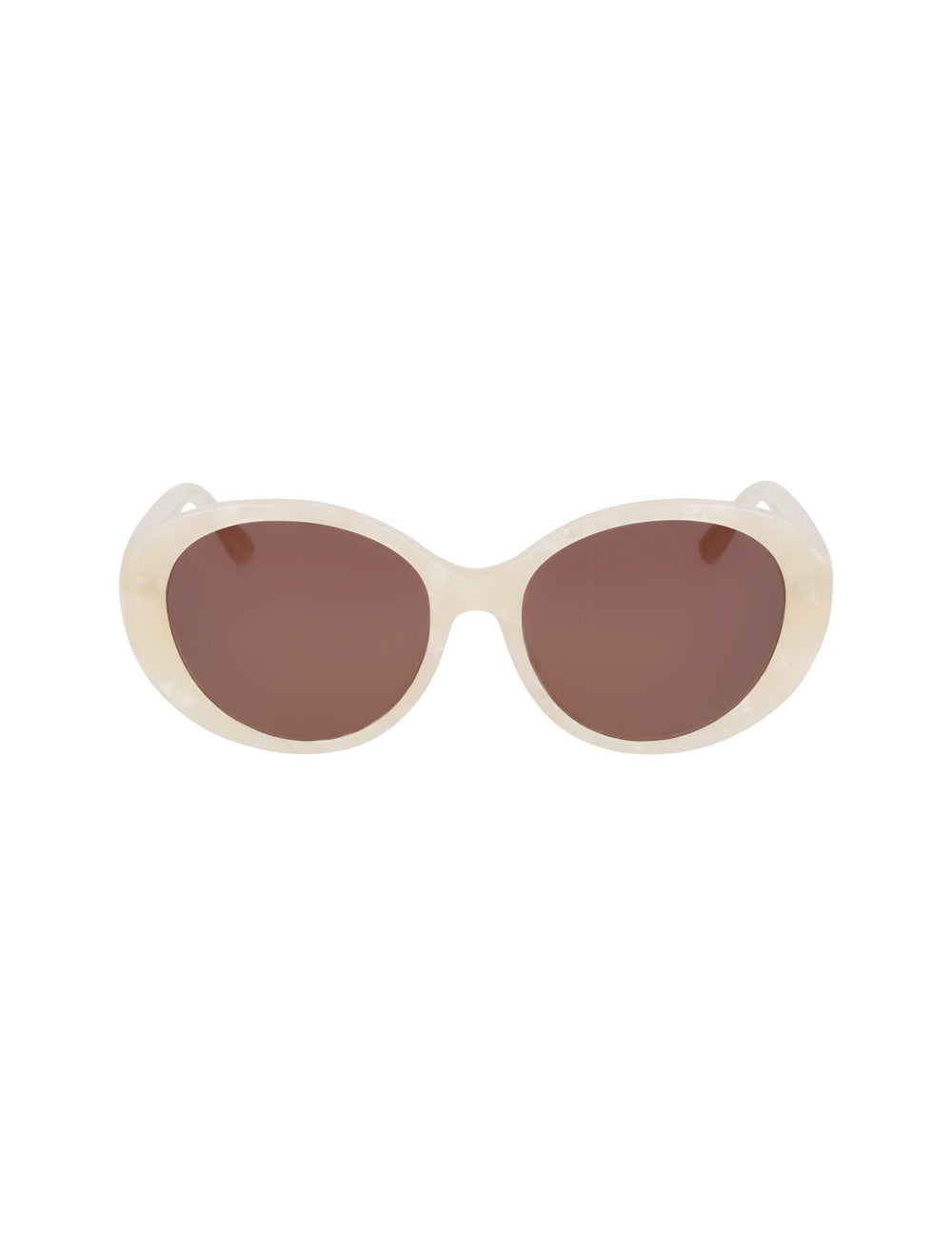 Anne Klein Ivory Pearl Glamorous Oval Sunglasses - Anne Klein Ivory Pearl