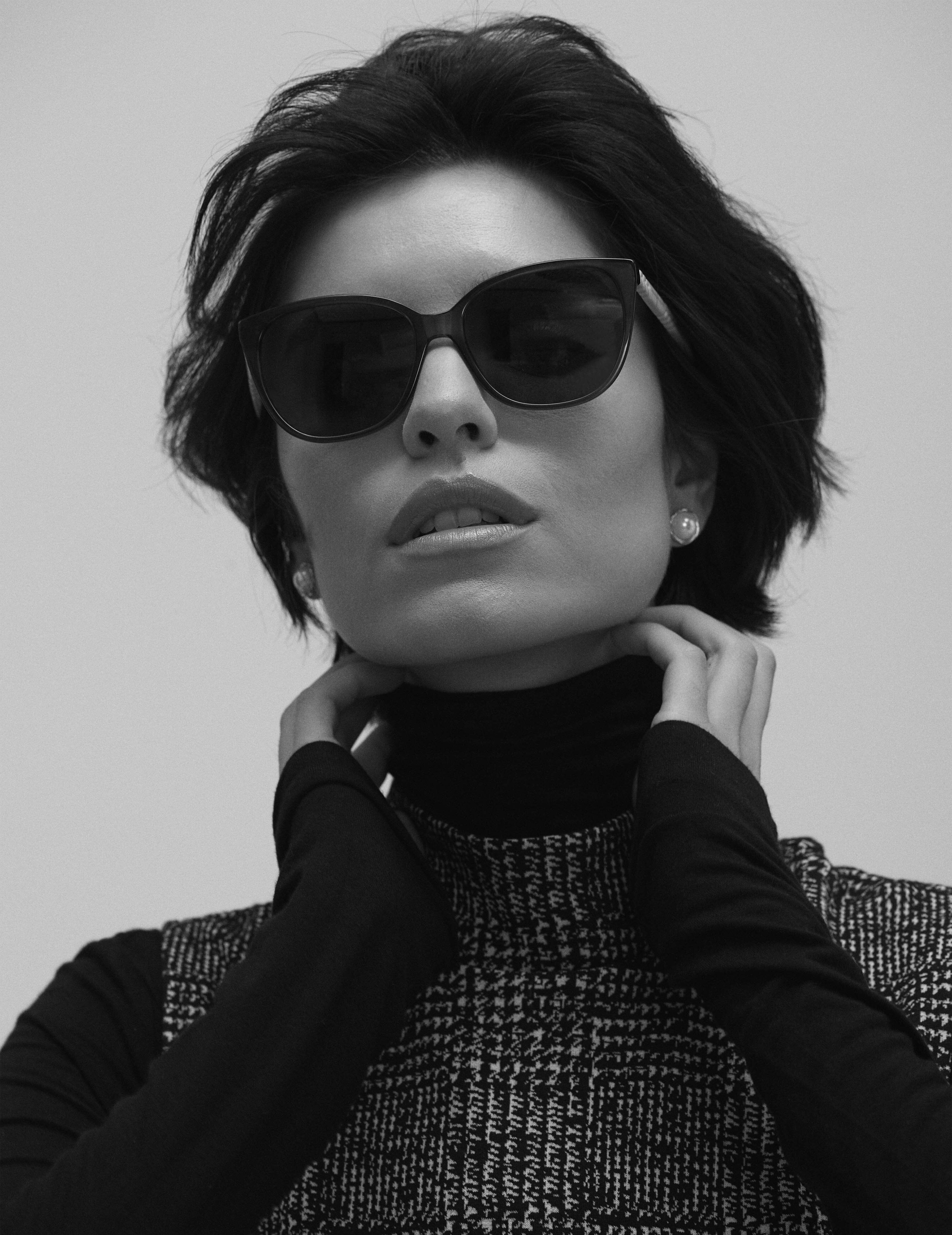 Anne Klein Grey Crystal Cat-Eye Braided Sunglasses - Anne Klein Grey Crystal