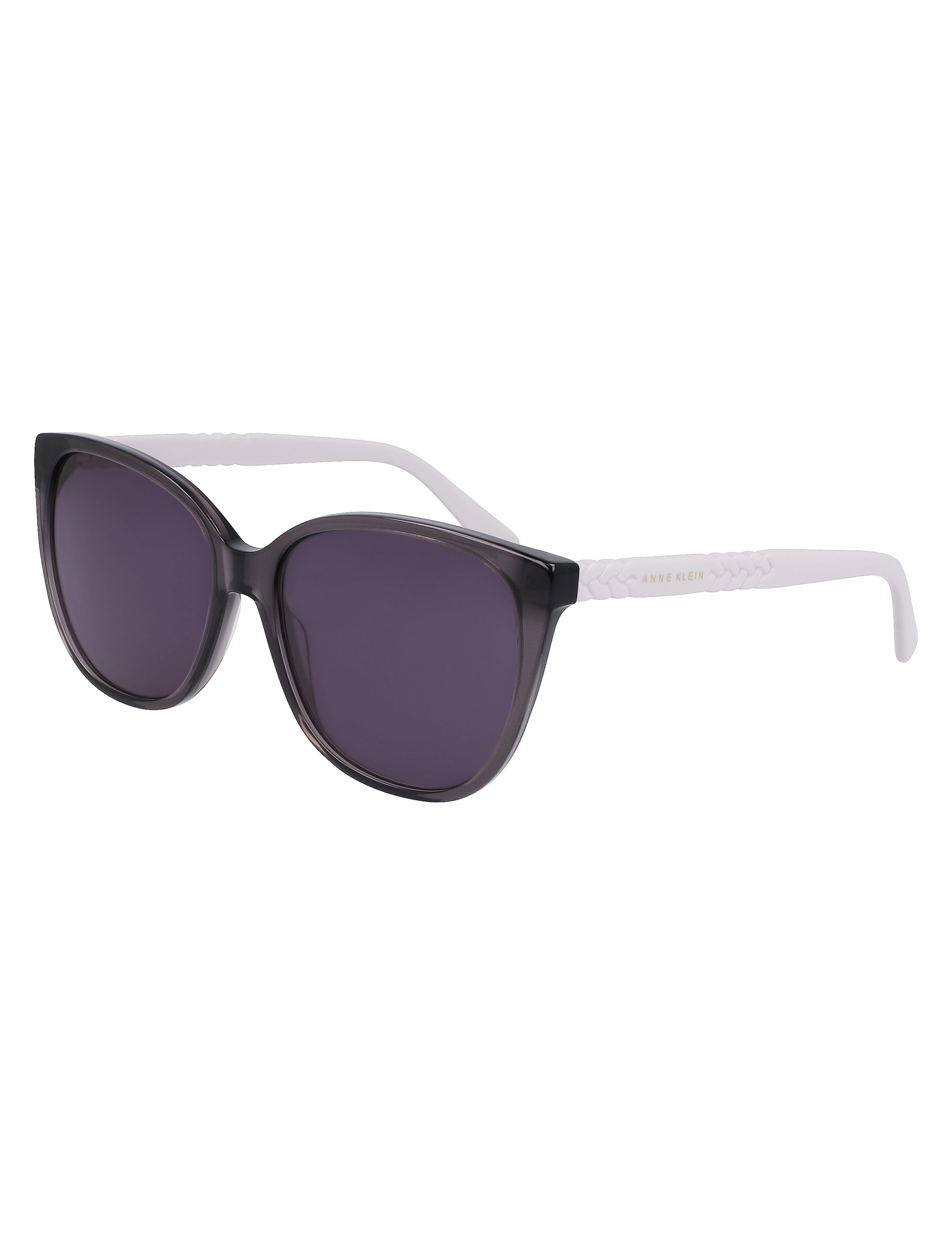 Anne Klein Grey Crystal Cat-Eye Braided Sunglasses - Anne Klein Grey Crystal
