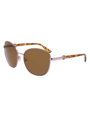 Anne Klein Rose Gold Metal Round Leo Sunglasses - Anne Klein Rose Gold