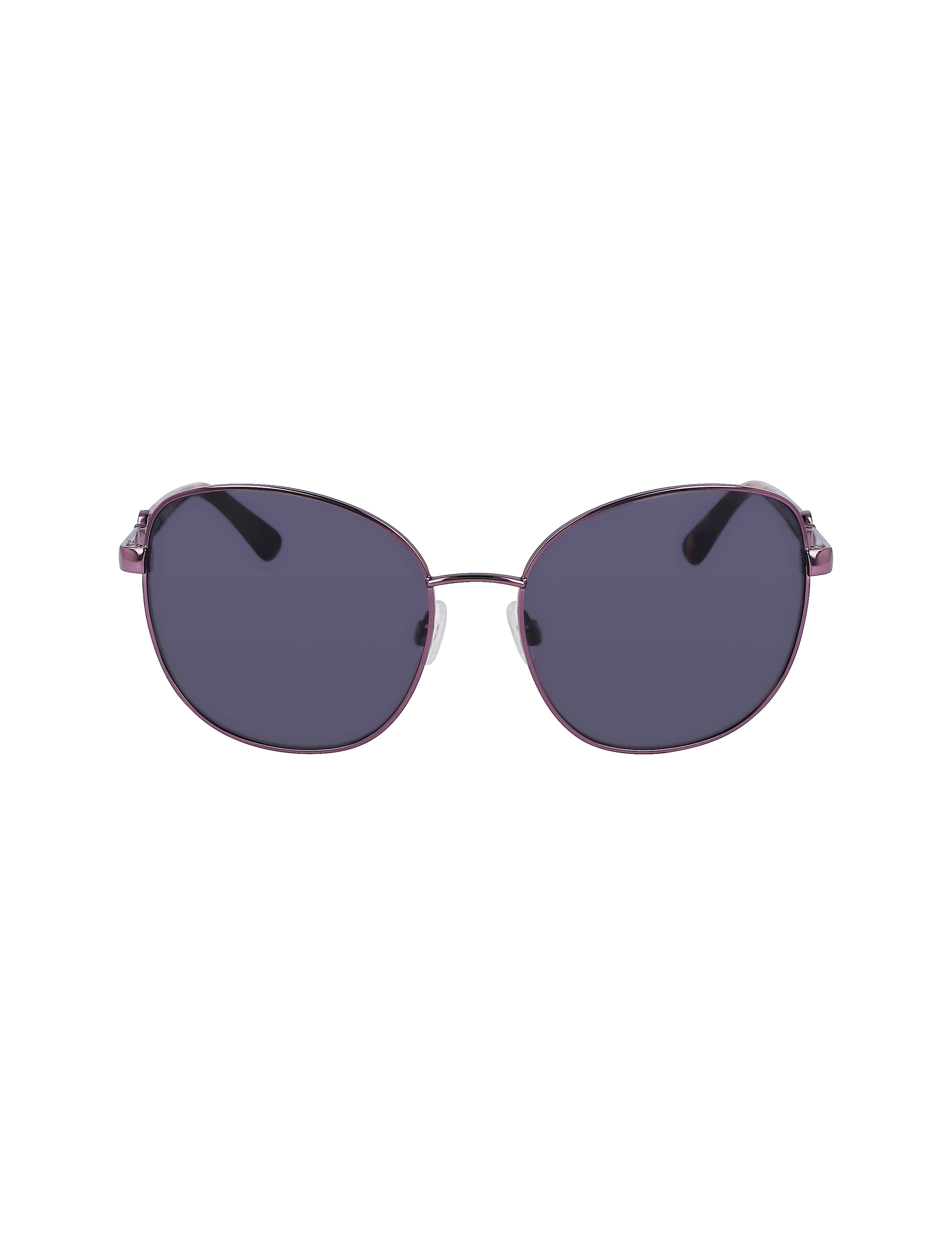 Anne Klein Plum Metal Round Leo Sunglasses - Anne Klein Plum