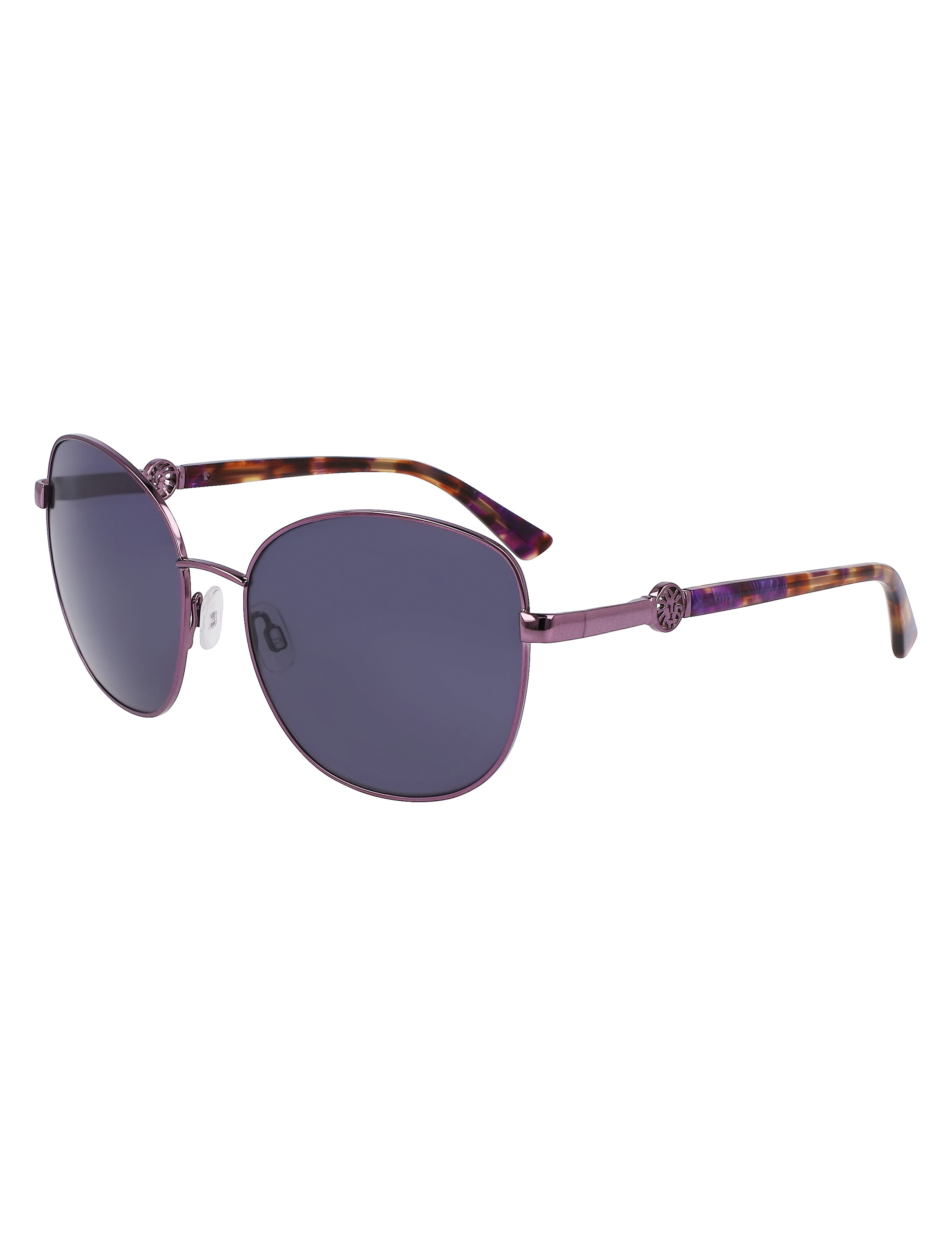 Anne Klein Plum Metal Round Leo Sunglasses - Anne Klein Plum