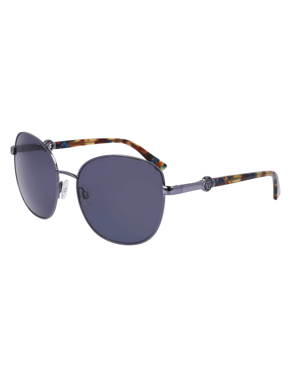 Anne Klein Slate Metal Round Leo Sunglasses - Anne Klein Slate