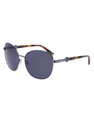 Anne Klein Slate Metal Round Leo Sunglasses - Anne Klein Slate