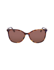 Anne Klein Plum Tortoise Square Leo Sunglasses - Anne Klein Plum Tortoise