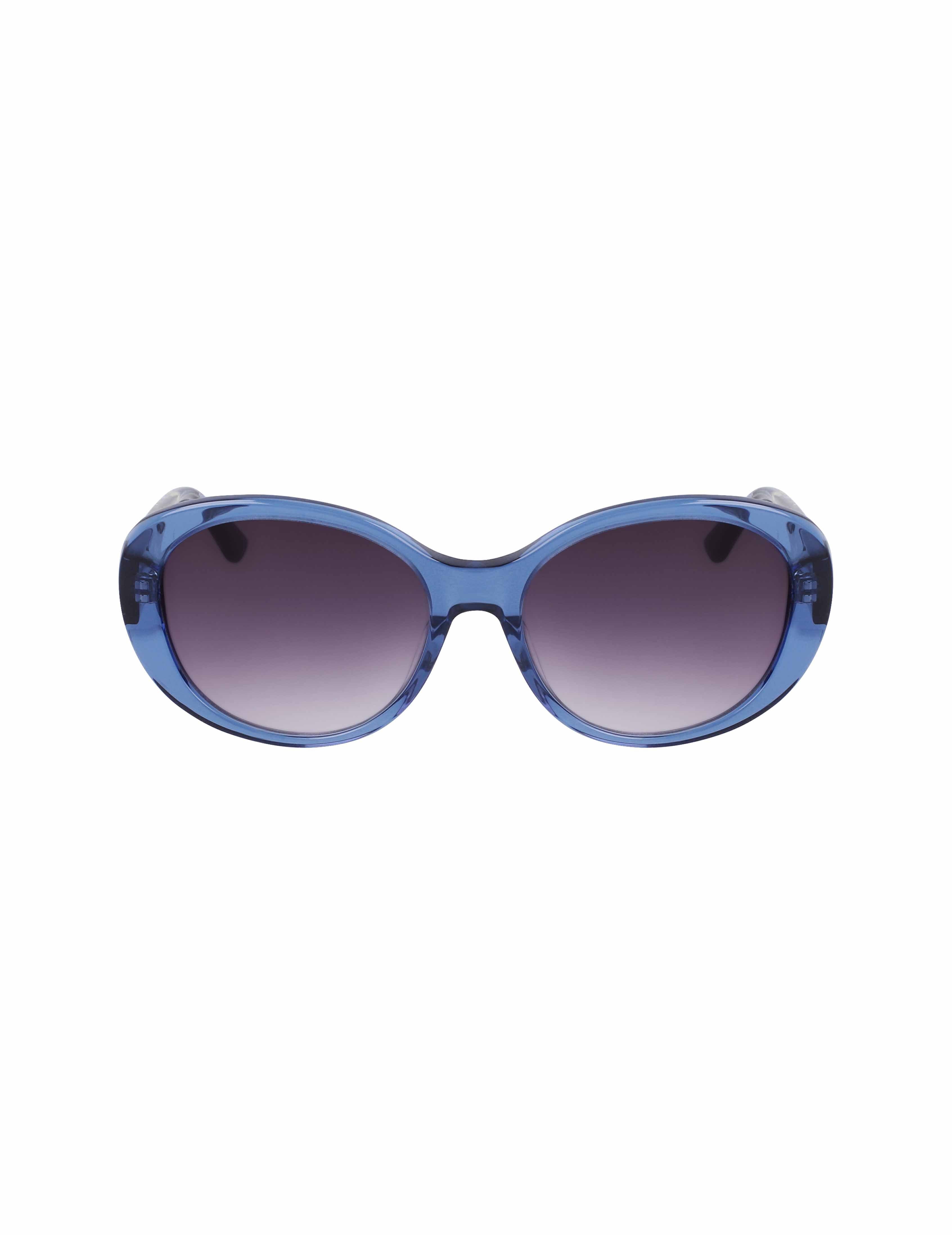 Crystal Glamorous Oval Sunglasses Blue Crystal - Anne Klein Blue Crystal