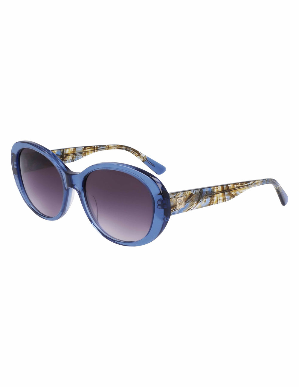 Crystal Glamorous Oval Sunglasses Blue Crystal - Anne Klein Blue Crystal