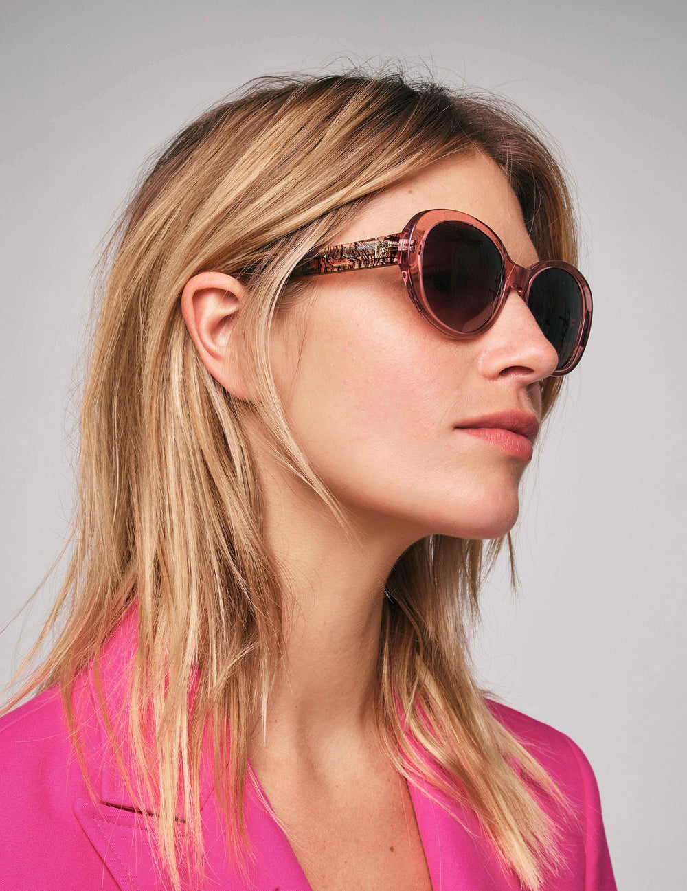 Crystal Glamorous Oval Sunglasses Pink Crystal - Anne Klein Pink Crystal