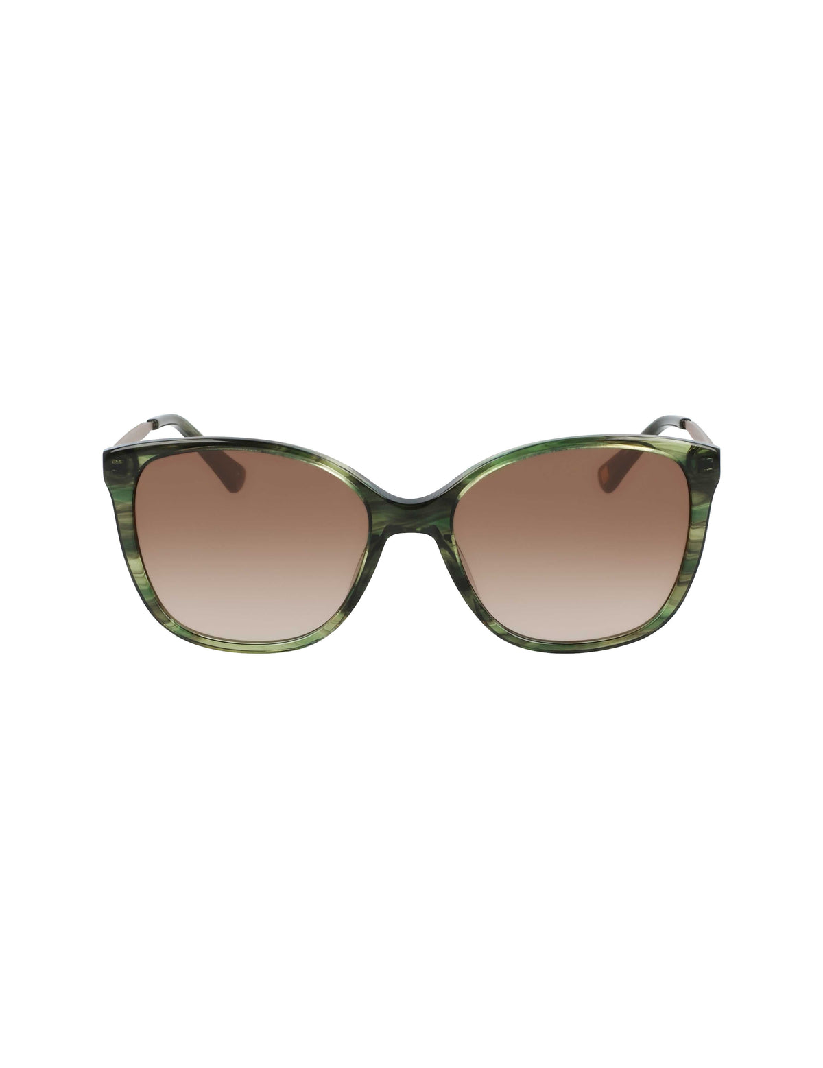 Horn Classic Square Sunglasses Olive - Anne Klein Olive Horn