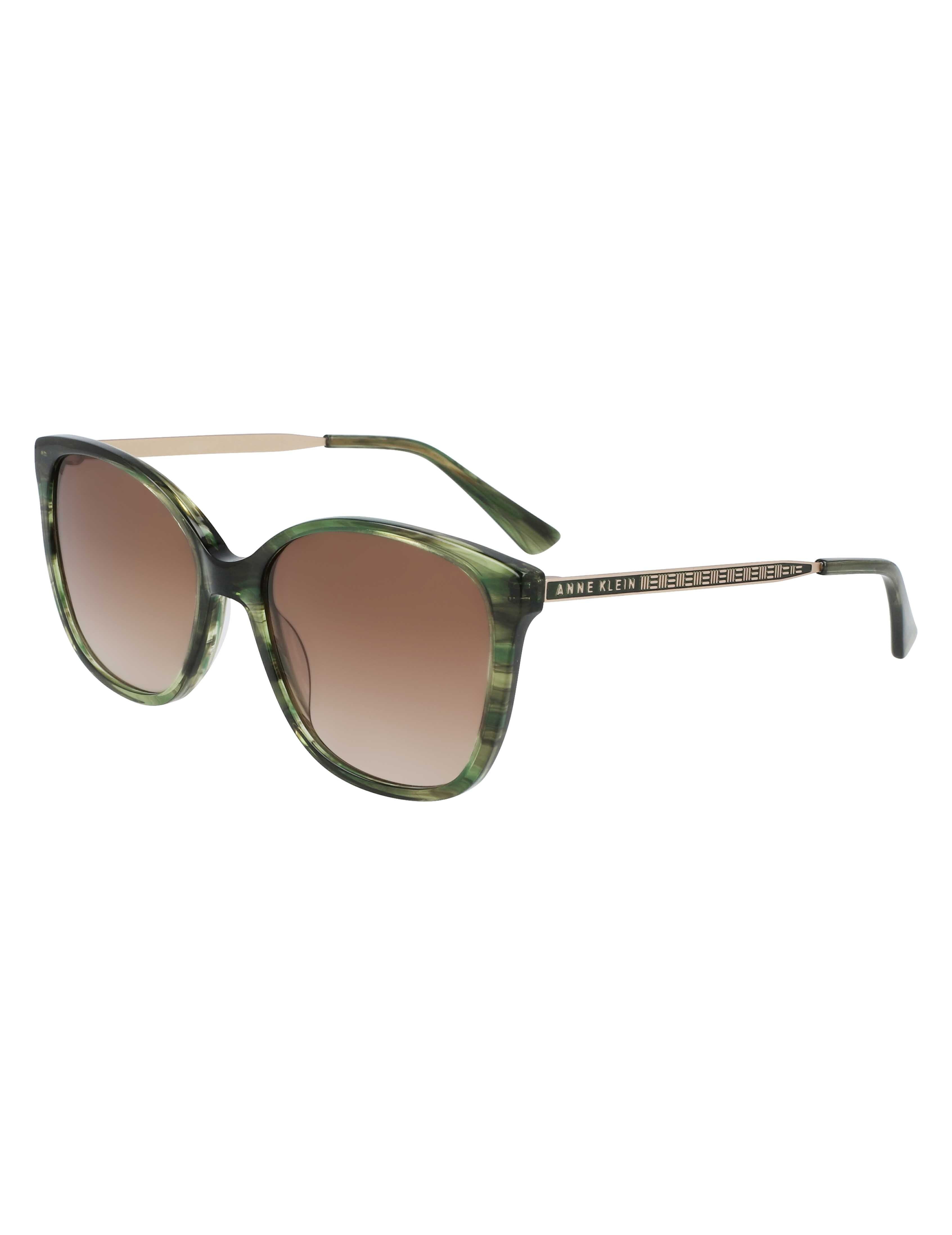 Horn Classic Square Sunglasses Olive - Anne Klein Olive Horn