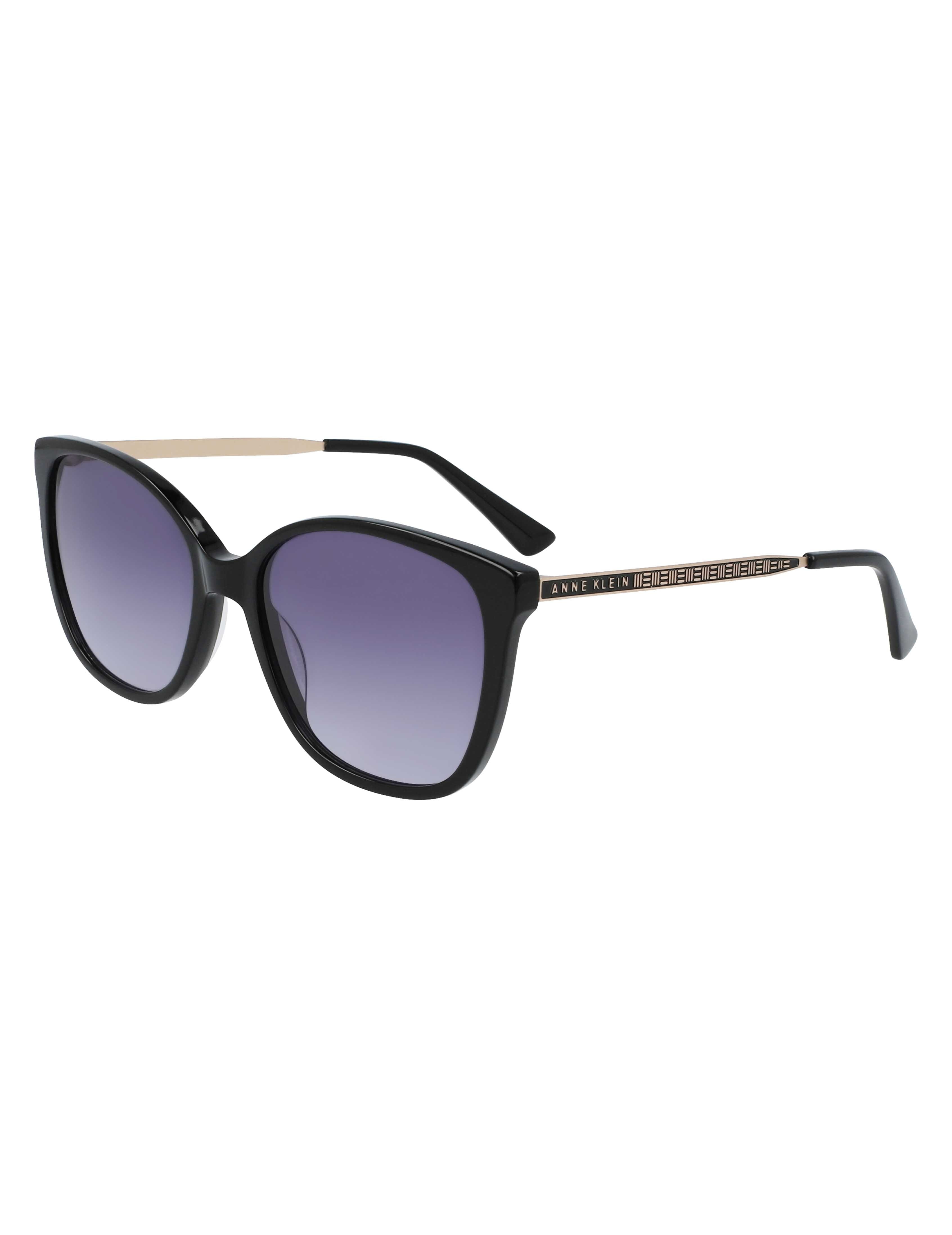 Horn Classic Square Sunglasses Black - Anne Klein Black