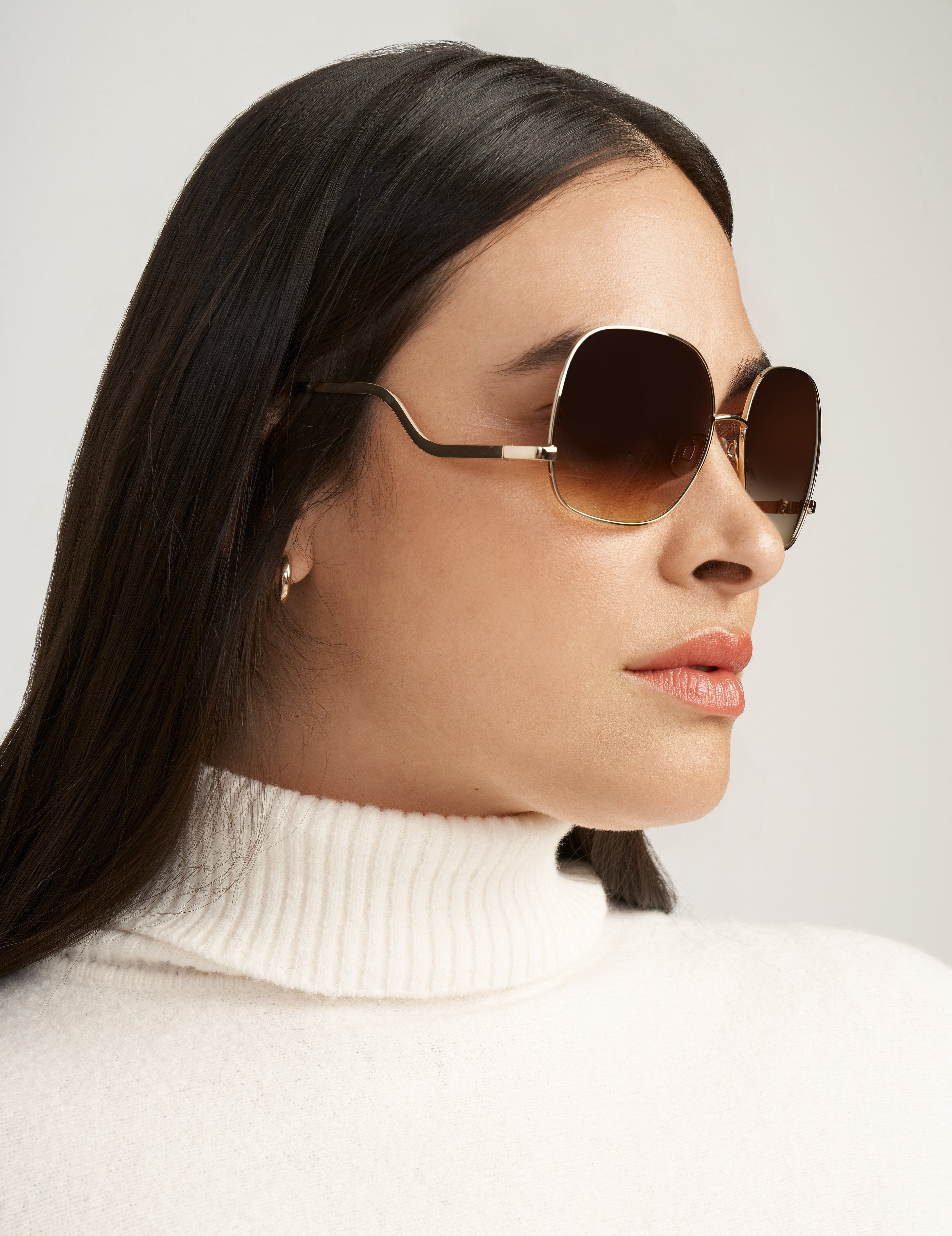 Metal Square Frame Sunglasses - Anne Klein Rose Gold