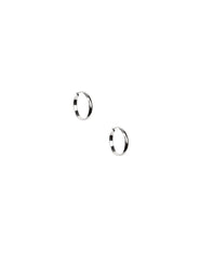 32MM Silver Hoop Earrings with Click Closure - Anne Klein