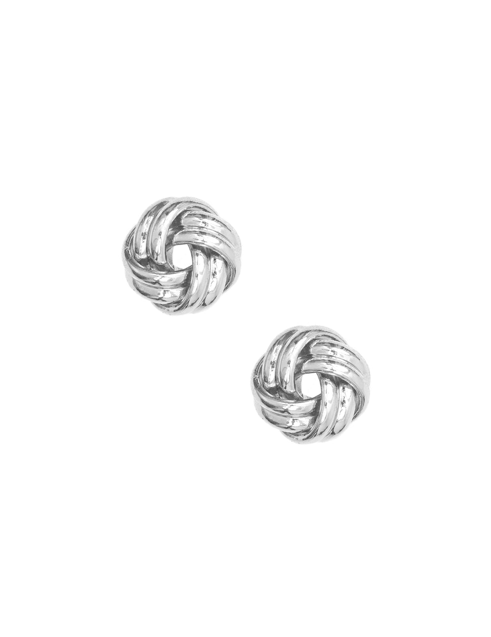 Silver Knot Stud Earrings - Anne Klein
