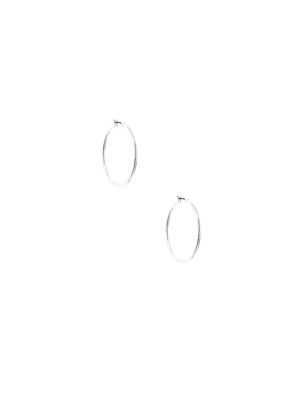 40MM Thin Silver Hoop Earrings - Anne Klein
