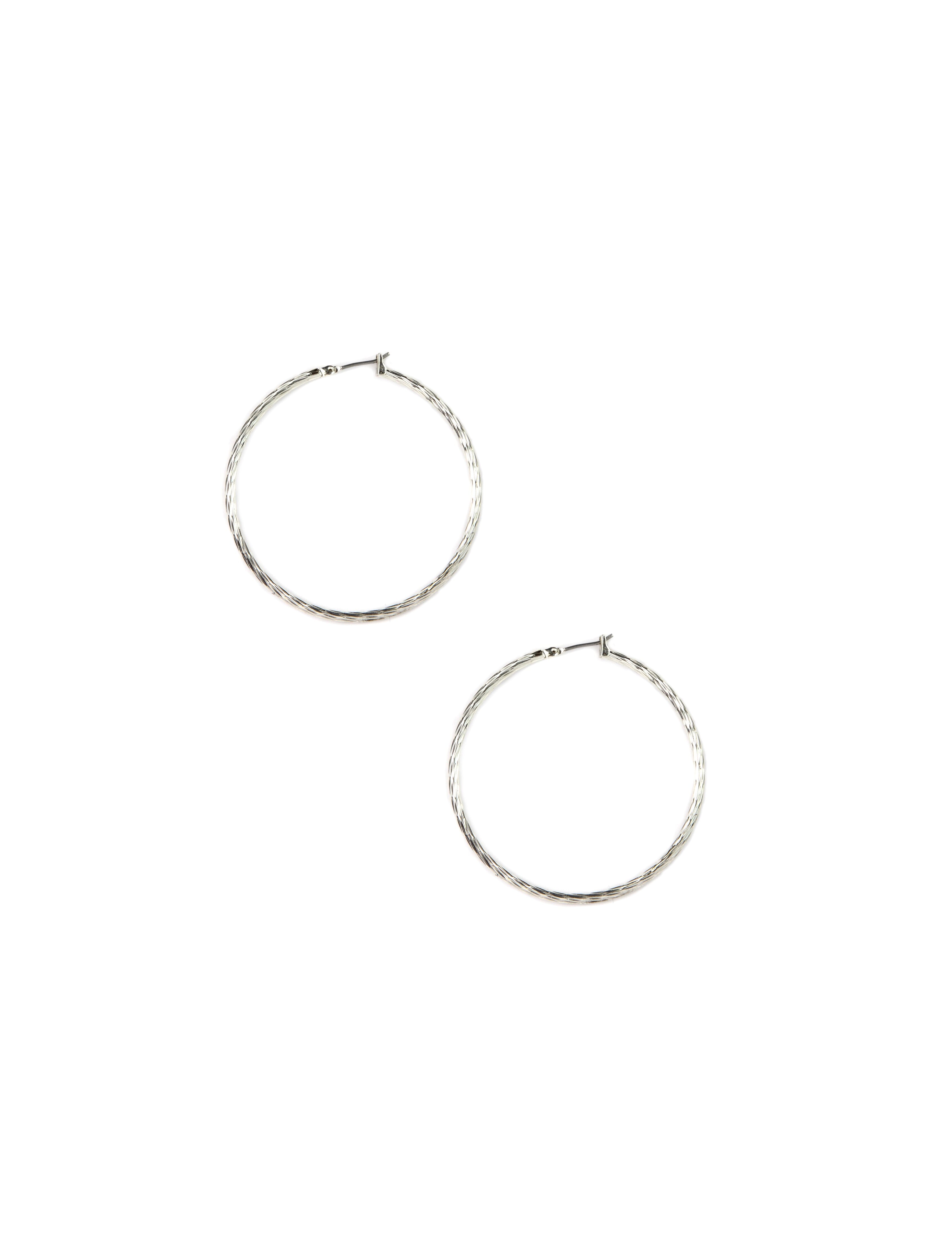 50MM Large Texture Hoop Earrings - Anne Klein