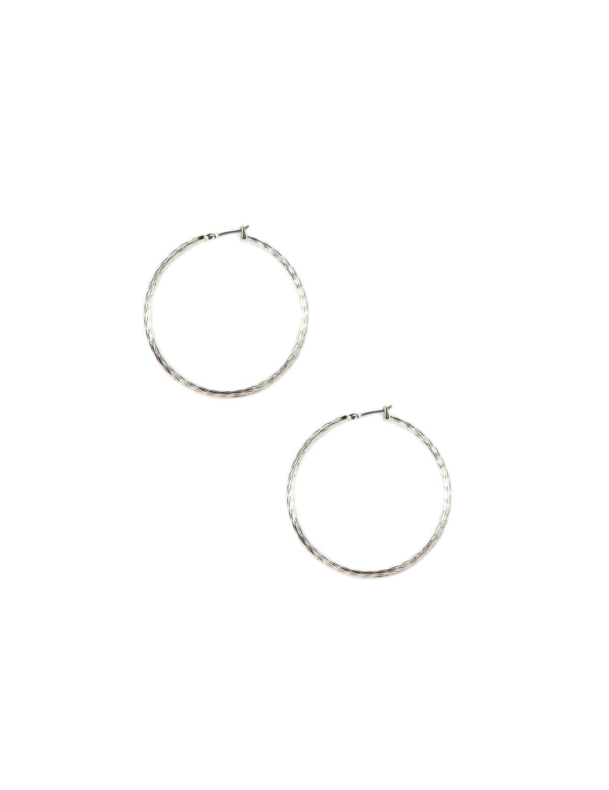 50MM Large Texture Hoop Earrings - Anne Klein