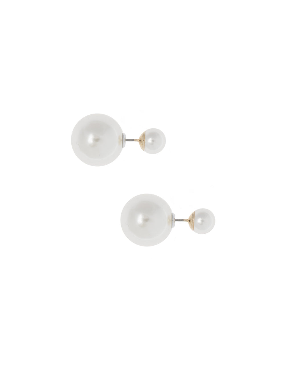 Double Pearl Stud Earrings - Anne Klein