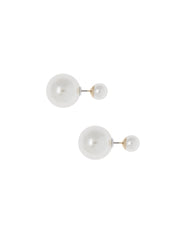 Double Pearl Stud Earrings - Anne Klein