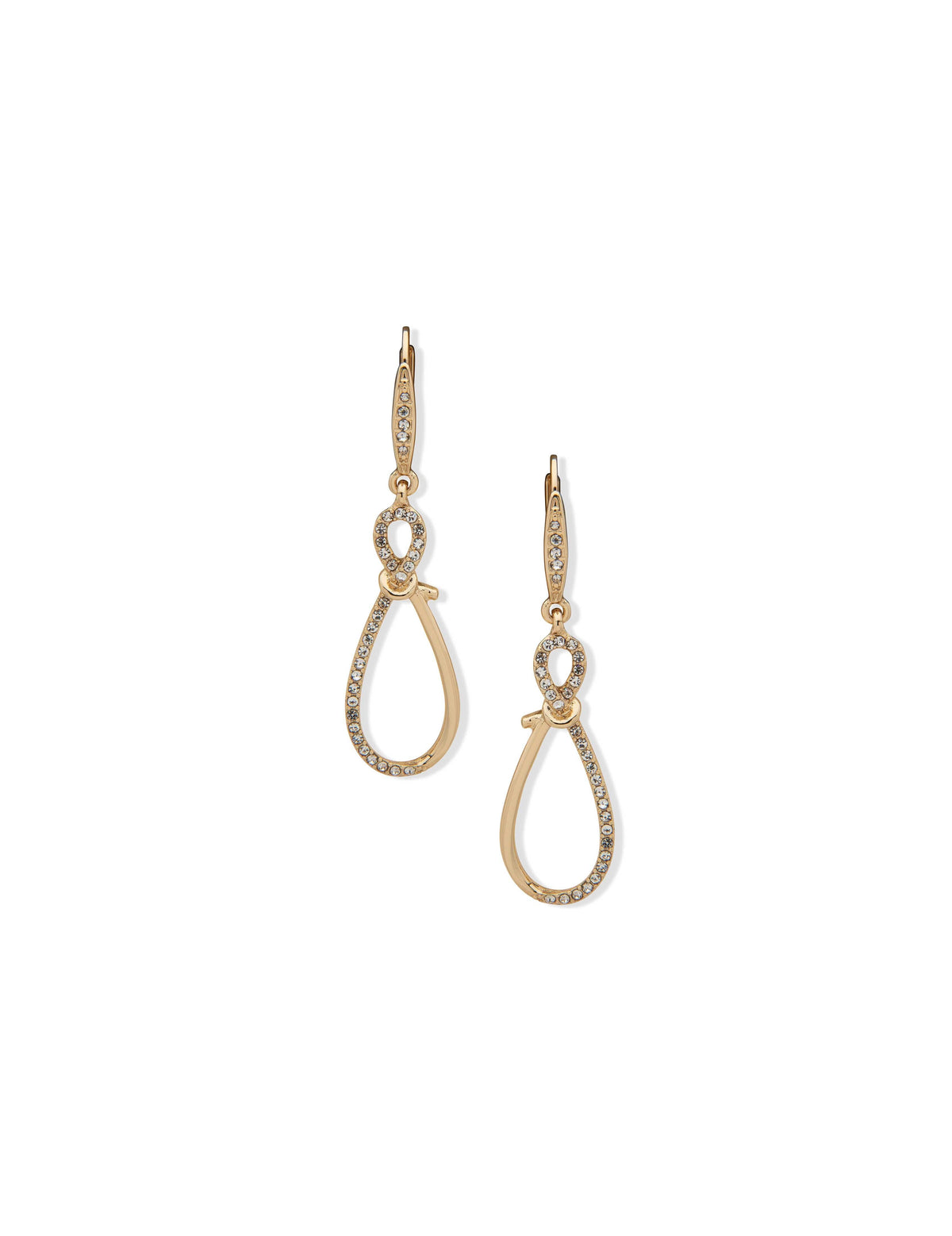 Crystal Knot Drop Earrings in Gold-Tone - Anne Klein