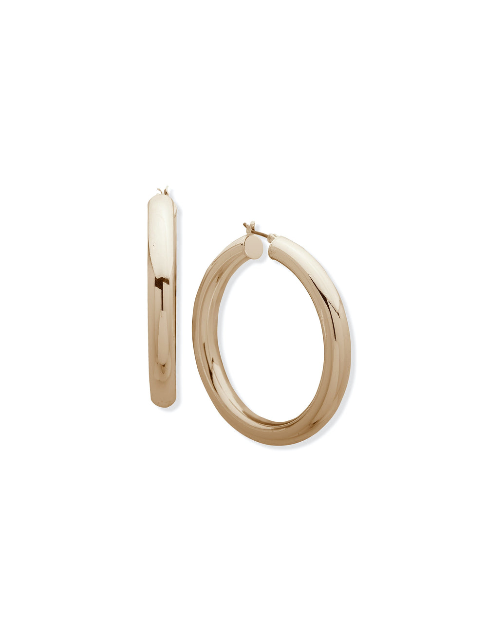 Gold-Tone Tubular Hoop Earrings - Anne Klein