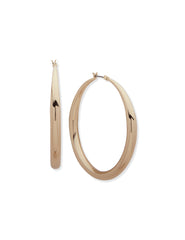 Large Tapered Gold Hoop Earrings - Anne Klein