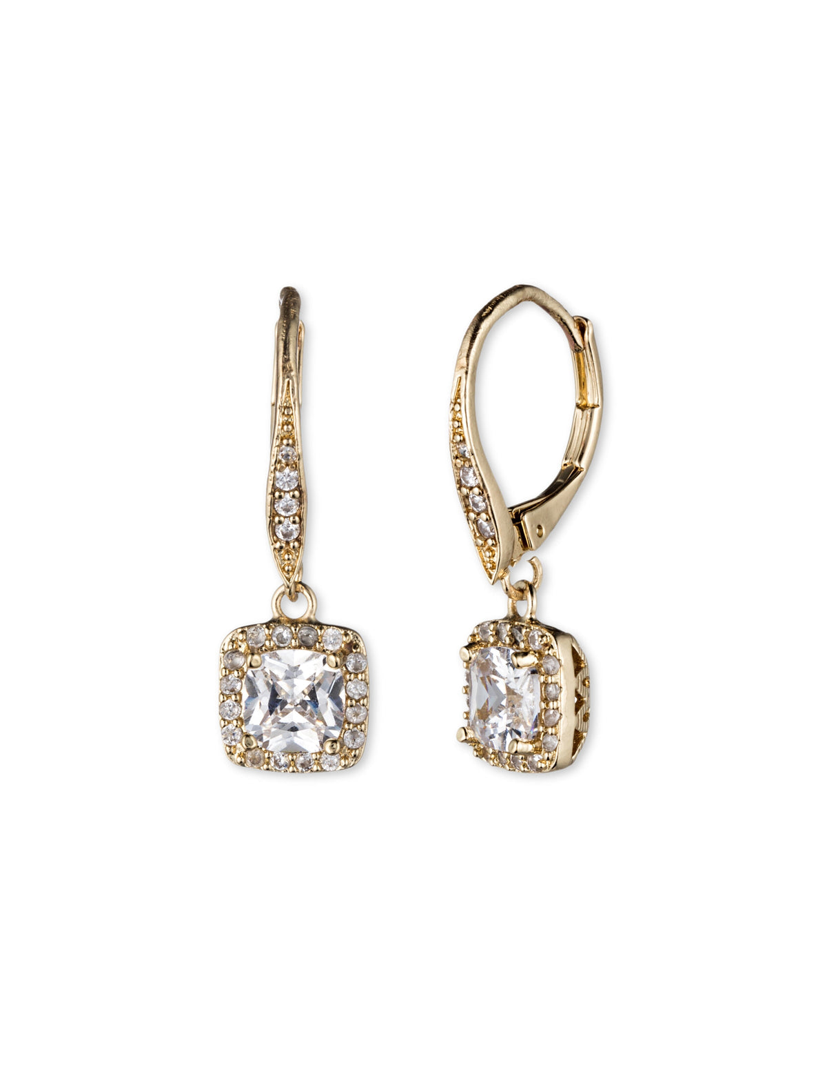 CZ Drop Earrings in Gold Tone - Anne Klein