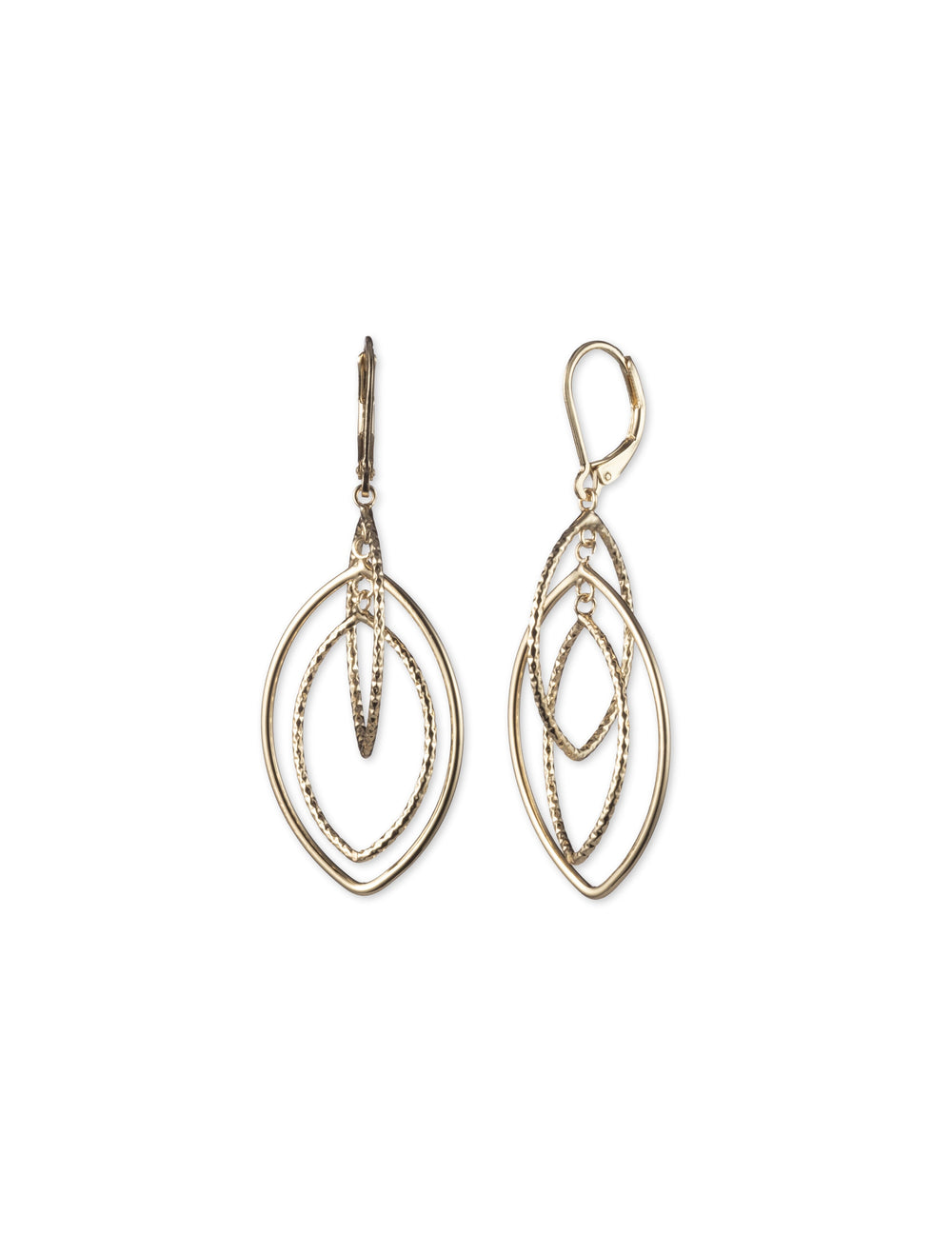 Diamond Texture Orbital Drop Earrings - Anne Klein