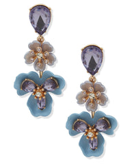 Flower Liner Pierced Post Earrings - Anne Klein