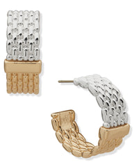 Watchband Hoop Pierced Earrings - Anne Klein