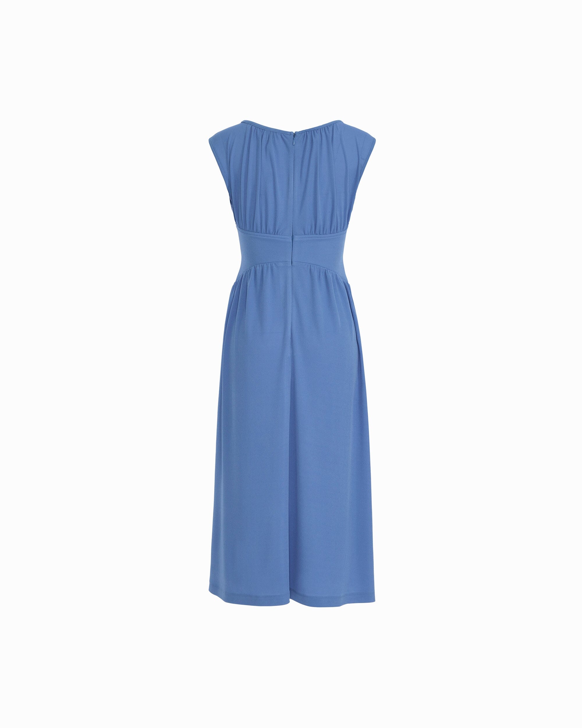 Boat Neckline Shirred Midi Dress - Anne Klein SEAPORT