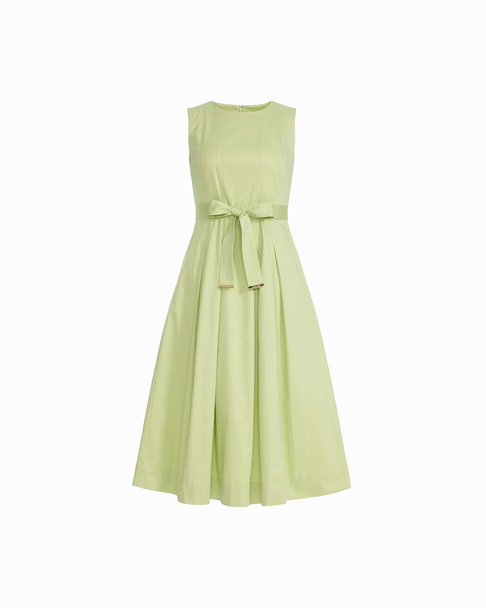 Paneled Bodice Jewel Neck Midi Dress - Anne Klein COOL SAGE
