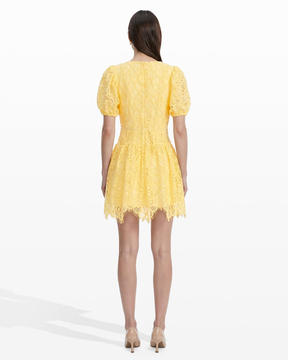 Puff Sleeve Seam Short Dress - Anne Klein DAFFODIL