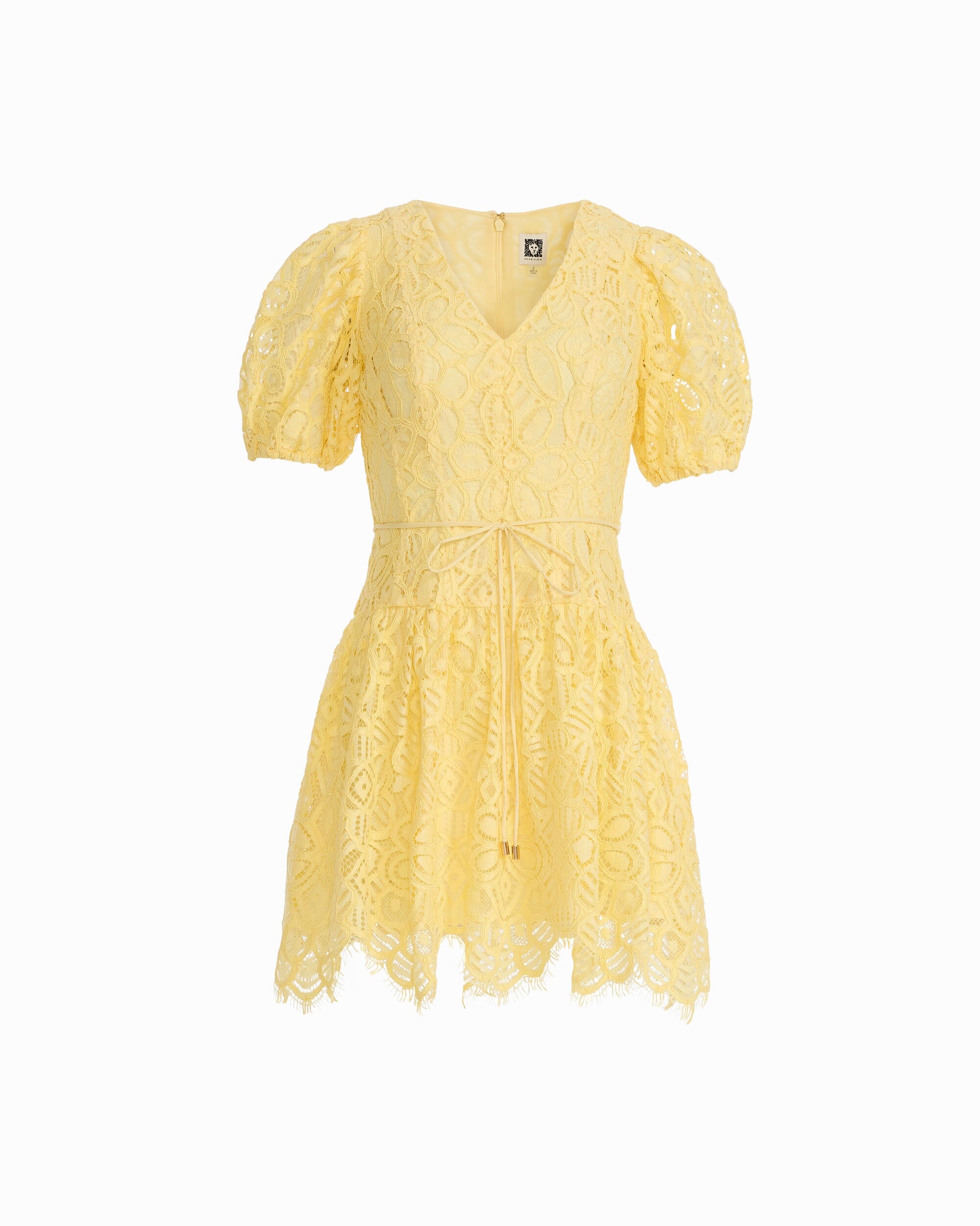 Puff Sleeve Seam Short Dress - Anne Klein DAFFODIL