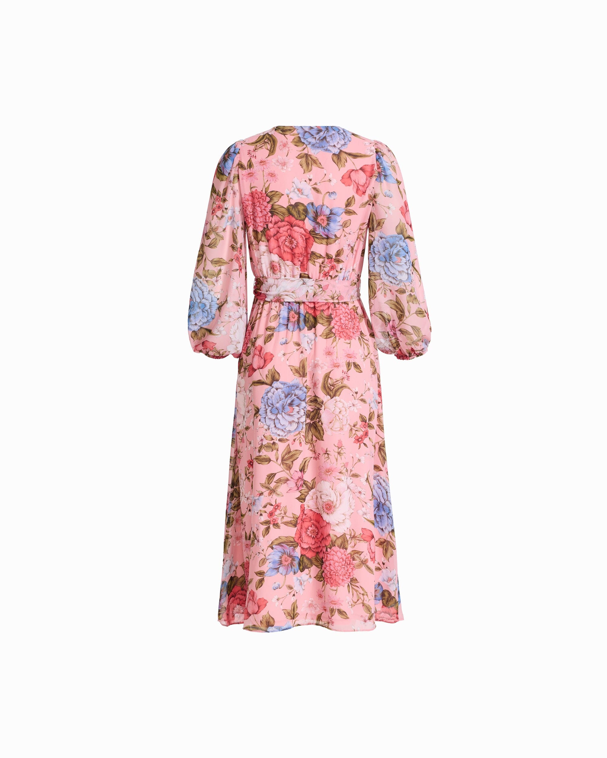 Three-Quarter Sleeve Midi Dress - Anne Klein CALYPSO CORAL MULTI
