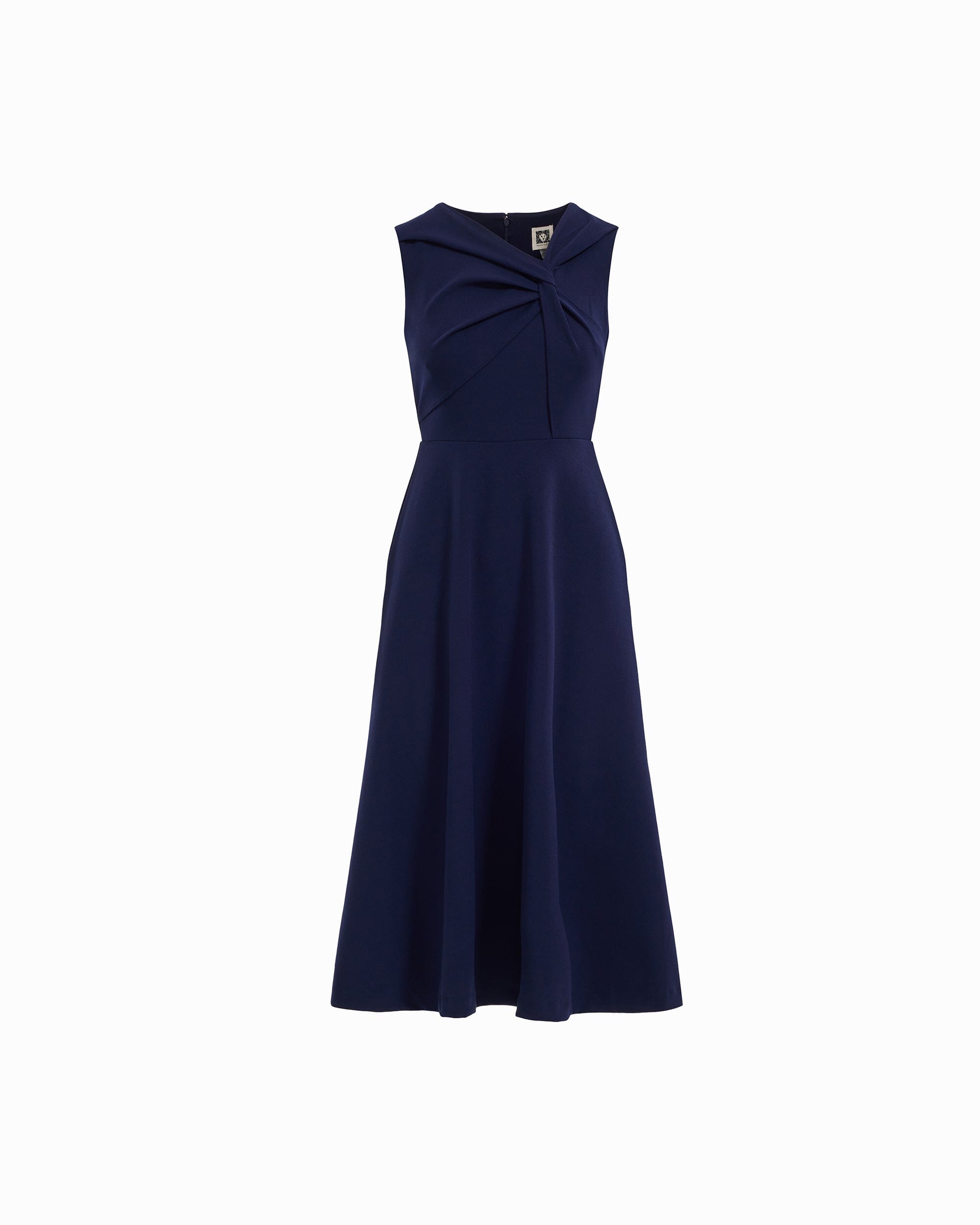 Twist Front A-line Midi Dress - Anne Klein DEEP NAVY