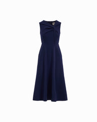 Twist Front A-line Midi Dress - Anne Klein DEEP NAVY
