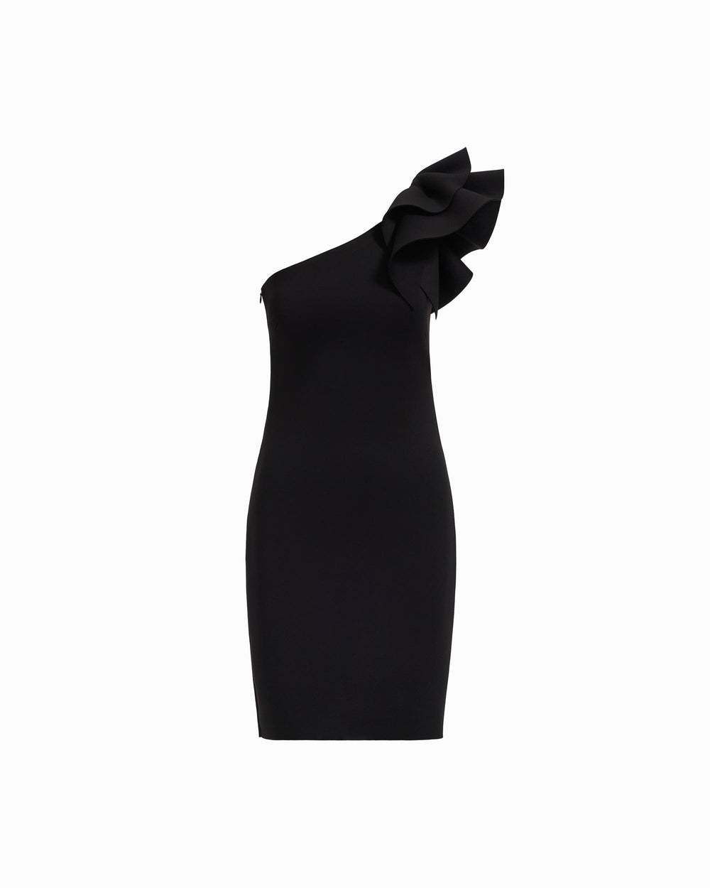 One Shoulder Sheath Dress with Ruffle - Anne Klein ANNE BLACK