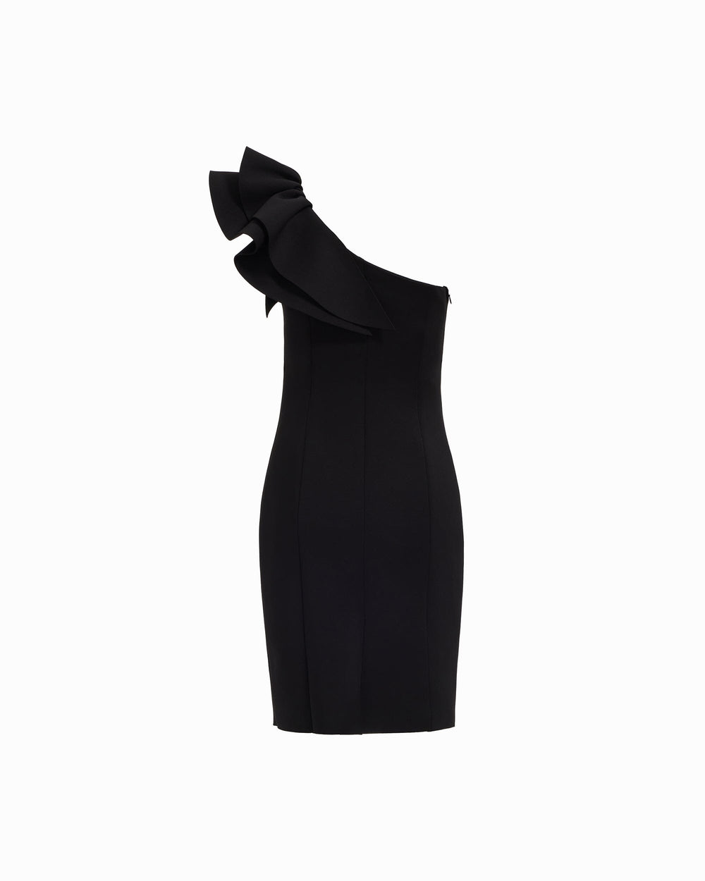 One Shoulder Sheath Dress with Ruffle - Anne Klein ANNE BLACK