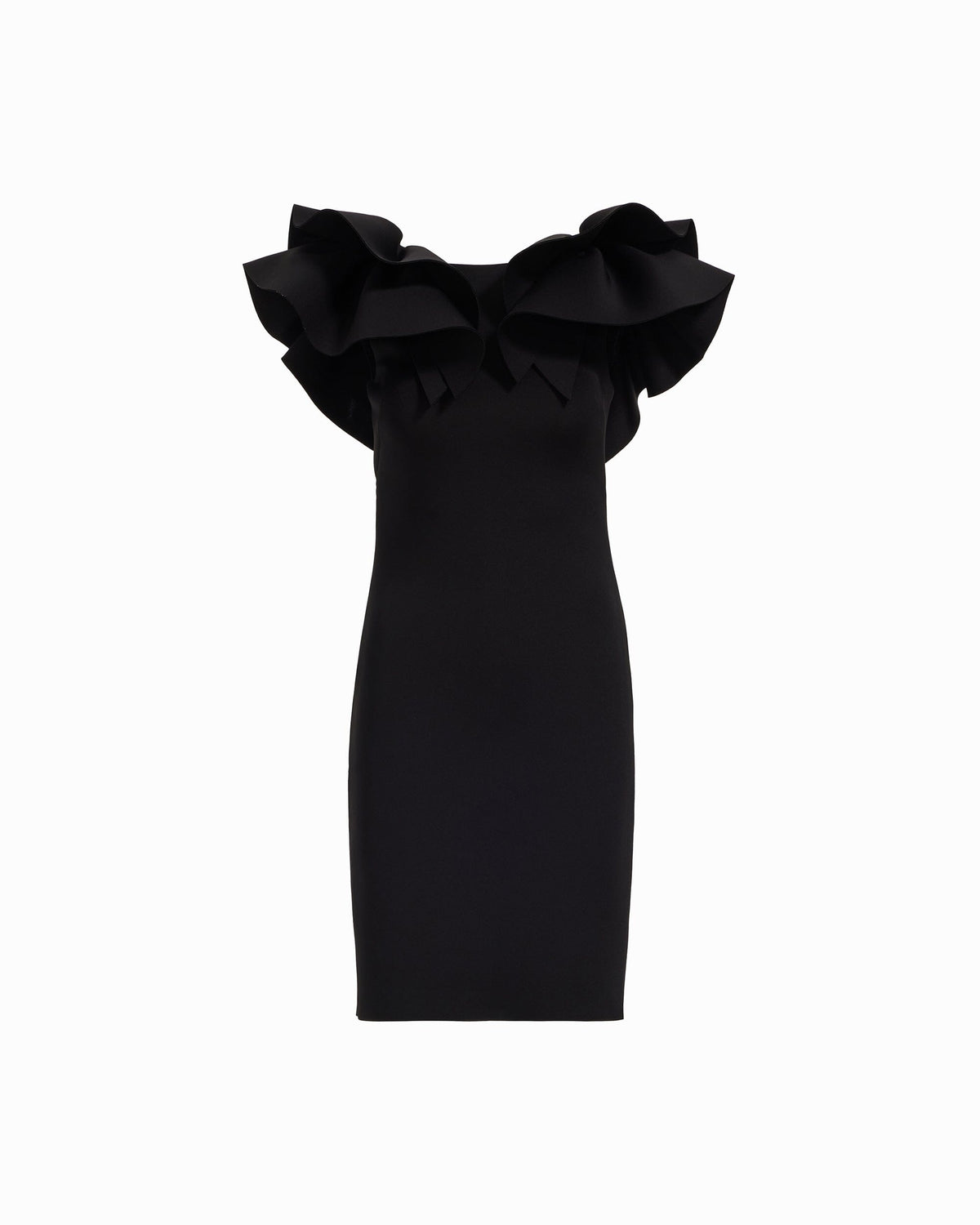 Ruffle Shoulder Sheath Dress - Anne Klein ANNE BLACK