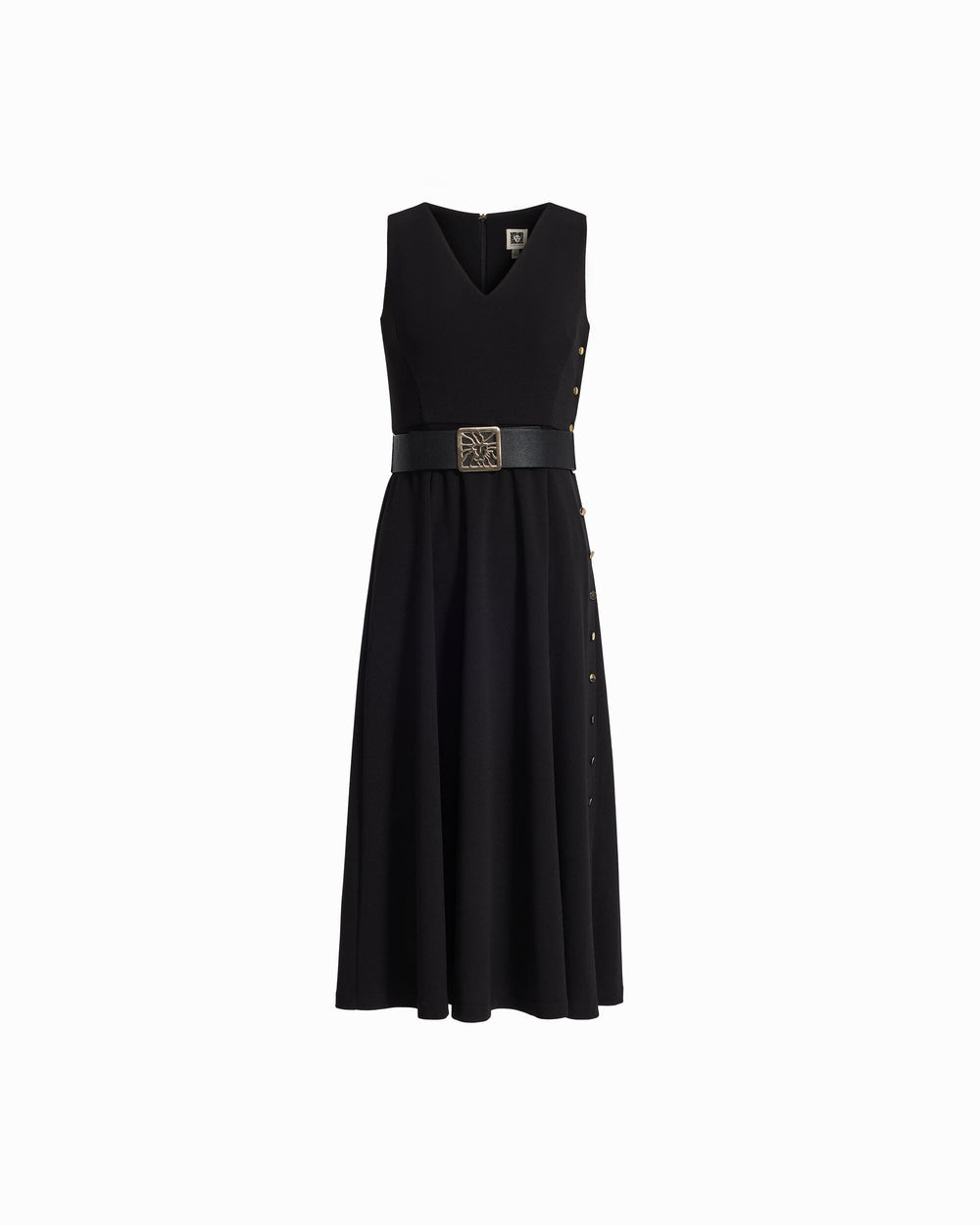 Side Button Fit and Flare Dress - Anne Klein ANNE BLACK