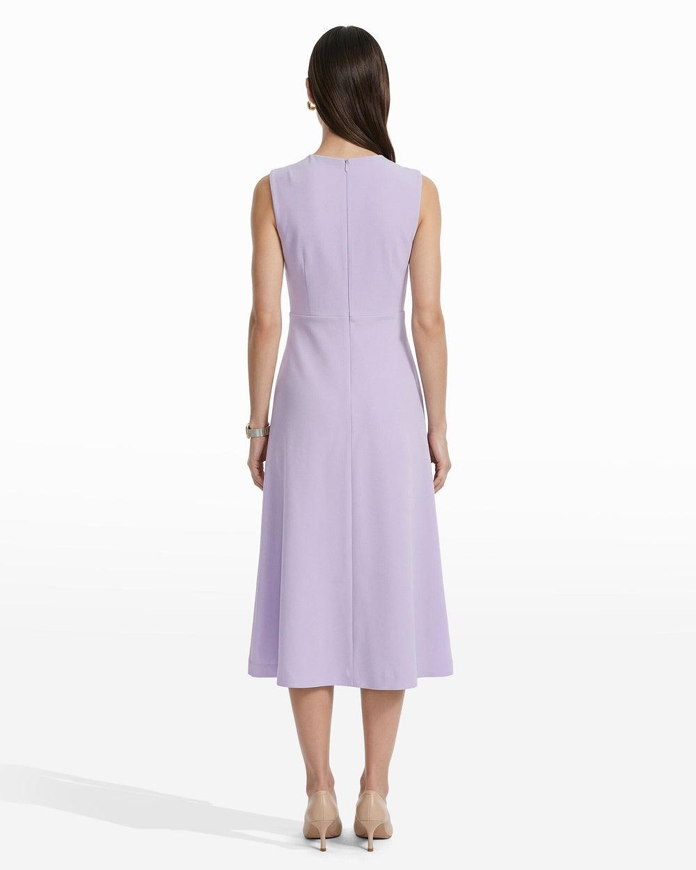 Twist Front A-line Midi Dress - Anne Klein PASTEL LILAC