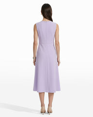 Twist Front A-line Midi Dress - Anne Klein PASTEL LILAC