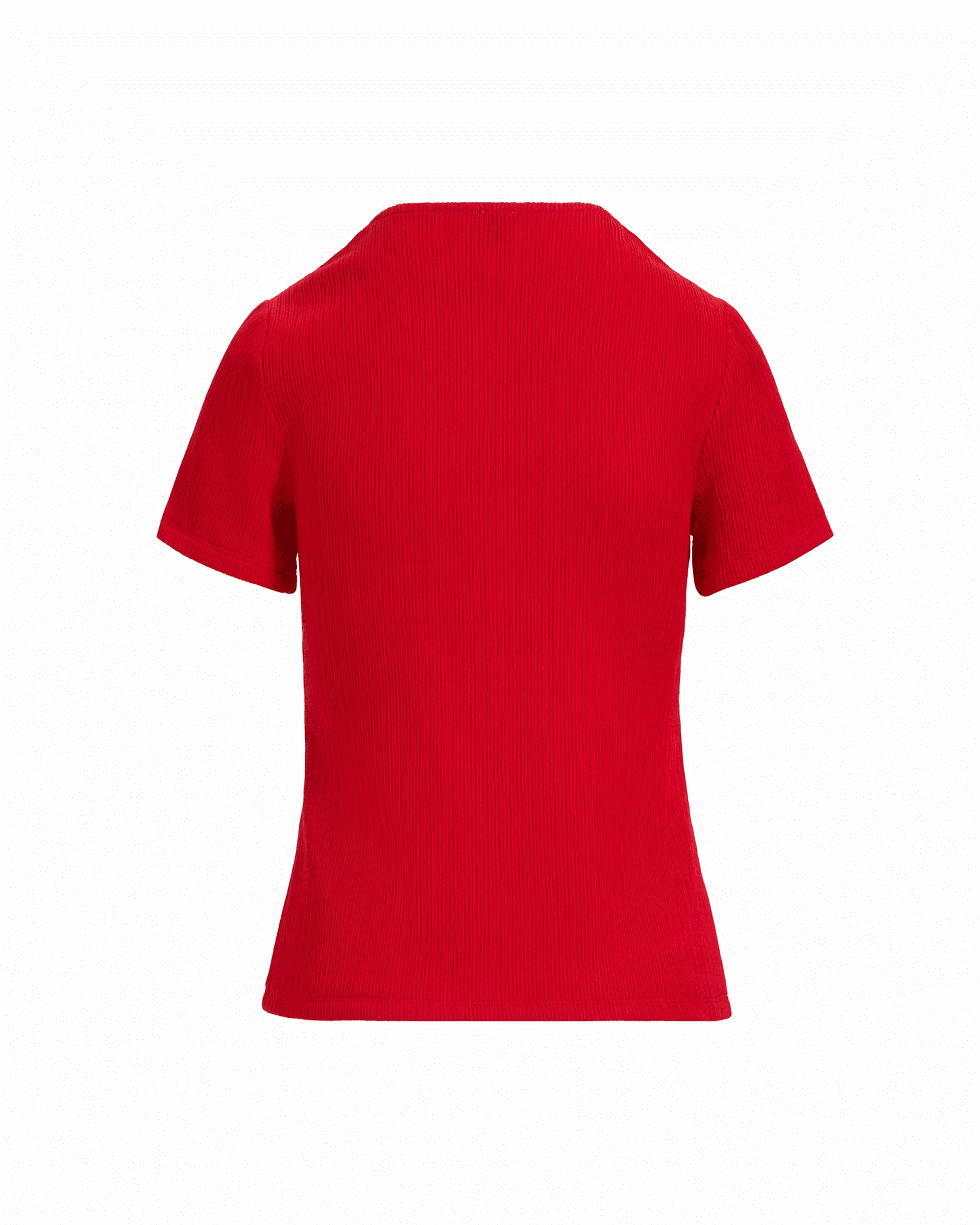 Short Sleeve V-Neck Knit Top in BEGONIA RED - Anne Klein BEGONIA RED