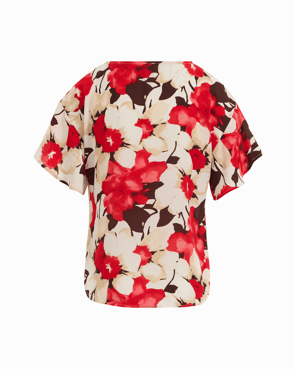 Flutter Sleeve Bateau Neck Blouse in WHITE DOVE MULTI - Anne Klein WHITE DOVE MULTI