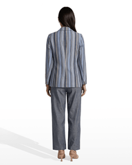 Striped Double-Breasted Blazer - Anne Klein LAKESHORE MULTI