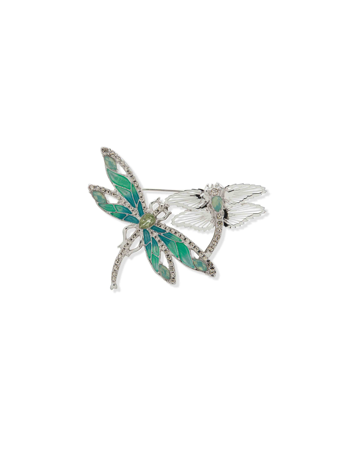 Bx Flying Dragonflies Pin-Slv/Turq/Grn - Anne Klein