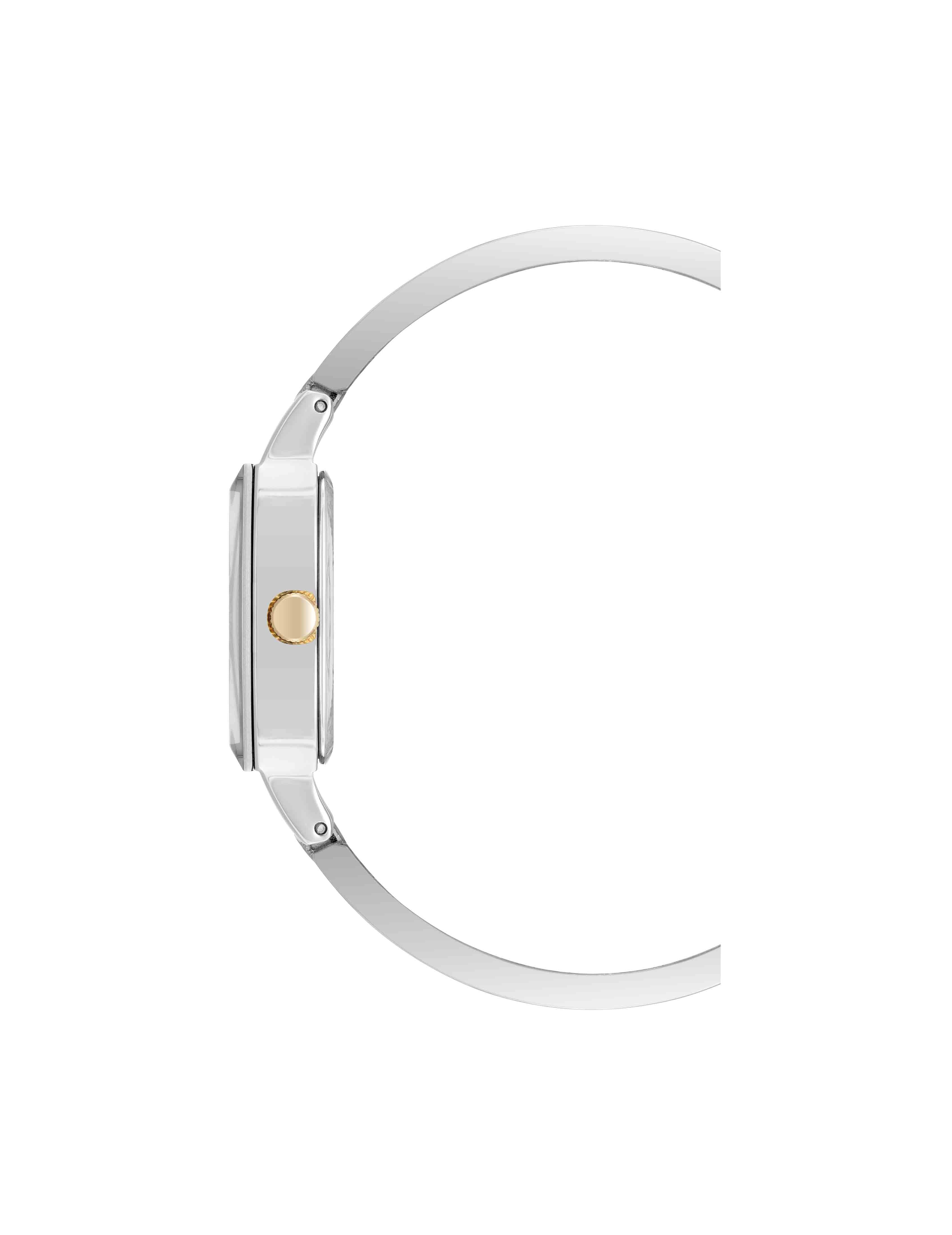 Cushion Case Bangle Watch with Diamond Accent - Anne Klein Silver-Tone/Gold-Tone